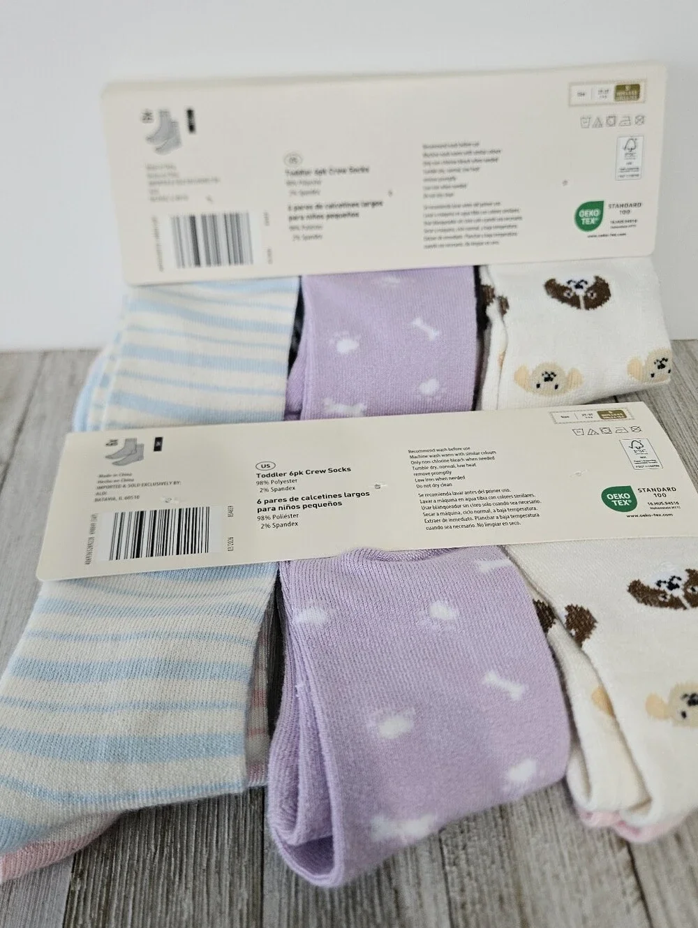 2 - 6 Packs Toddler Crew Socks Size S 6X Boys  4.5-8.5 Girls 6-10.5 Crew Socks b